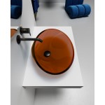 Раковина накладная Abber Kristall 535х425х150 нестандартная коричневый прозрачный AT2812Opal