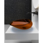 Раковина накладная Abber Kristall 535х425х150 нестандартная коричневый прозрачный AT2812Opal