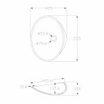 Раковина накладная Abber Kristall 535х425х150 нестандартная бирюзовый прозрачный AT2812Aquamarin