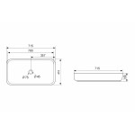 Раковина накладная Abber Rechteck 715х410х145 прямоугольная серый матовый AC2210MG