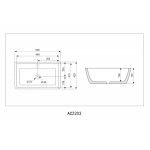 Раковина накладная Abber Rechteck 500х420х130 прямоугольная синий матовый AC2203MSB