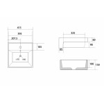 Раковина накладная Abber Rechteck 415х415х150 квадратная белый AC2208