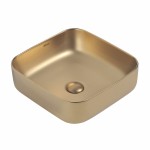 Раковина накладная Abber Rechteck 385х385х135 квадратная матовое золото AC2211MMG