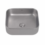 Раковина накладная Abber Rechteck 385х385х135 квадратная матовое серебро AC2211MS