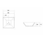 Раковина накладная Abber Rechteck 420х420х115 квадратная белый AC2214