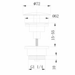 Донный клапан для раковины Abber без перелива фиксированный белый AF0012W