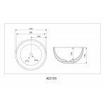 Раковина накладная Abber Bequem 36 см круглая белая AC2105