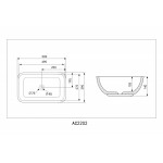 Раковина накладная Abber Rechteck 50х39 cм прямоугольная черная матовая AC2202MB