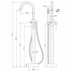 Смеситель напольный Abber Wasser Kreis хром AF8116