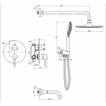 Душевая система Abber Wasser Kreis черная матовая AF8117B