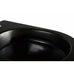 Унитаз подвесной Abber Bequem горизонтальный выпуск сиденье микролифт черный матовый AC1100MB