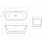 Акриловая ванна Abber 150х80х60 см белая AB9216-1.5
