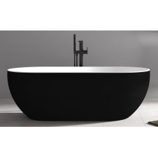 Акриловая ванна Abber 172х79х58 см черная матовая /белая AB9241MB
