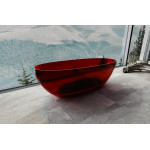 Ванна Abber Kristall 1700х750х550 овальная прозрачный красный AT9703Rubin