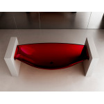 Ванна Abber Kristall 1800х800х512 подвесная прозрачный красный AT9704Rubin