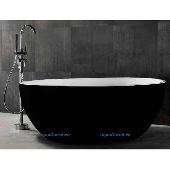 Акриловая ванна Abber 150х150х56 см черная/белая AB9279MB