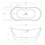 Акриловая ванна Abber 180х80х72 см белая AB9322