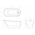 Акриловая ванна Abber 130х70х70 см белая AB9353-1.3