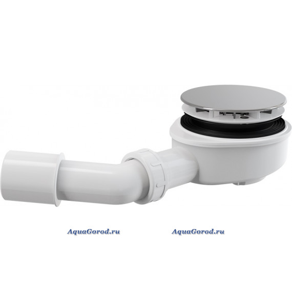 Сифон для душевого поддона AlcaPlast A491CR заниженный, диаметр 90 мм, хромированный пластик