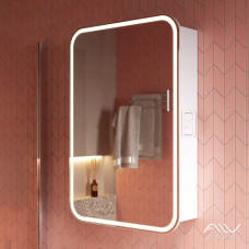 Зеркало-шкаф Alavann Lana 55 с белой нейтральной подсветкой белый 1773W