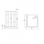 Душевая кабина Grossman 90х90х205 без крыши квадратная низкий поддон прозрачное с узором стекло профиль черный матовый GR271QR