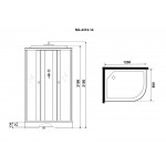 Душевая кабина Niagara Eco 120х80х215 с крышей прямоугольная низкий поддон матовое стекло профиль хром E120/80/13L/MT