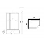 Душевая кабина Niagara Eco 120х80х215 с крышей прямоугольная высокий поддон матовое стекло профиль хром E120/80/40L/MT