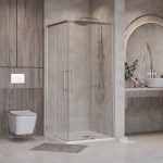 Душевое ограждение Niagara Nova 80х80х195 прозрачное стекло профиль хром NG-6628-34