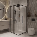 Душевое ограждение Niagara Nova 80х80х195 прозрачное стекло профиль черный матовый NG-6822-34BLACK