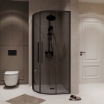 Душевое ограждение Niagara Nova 80х80х195 тонированное стекло профиль черный матовый NG-2825-34BLACK