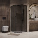 Душевое ограждение Niagara Nova 80х80х195 тонированное стекло профиль черный матовый NG-2828-34BLACK