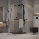 Душевая перегородка Niagara Nova 100х195 прозрачное стекло профиль черный матовый NG-670-10ВLACK
