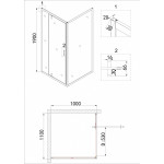 Душевая дверь Niagara Nova 110х195 прозрачное стекло профиль хром NG-63-11A