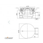 Сифон для душевых поддонов Cezares с гидрозатвором универсальный, диаметр 90 мм CZR-01-90