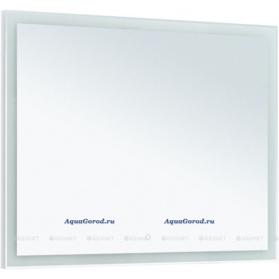 Зеркало Aquanet Гласс 120 с LED подсветкой прямоугольное белый глянец 274009