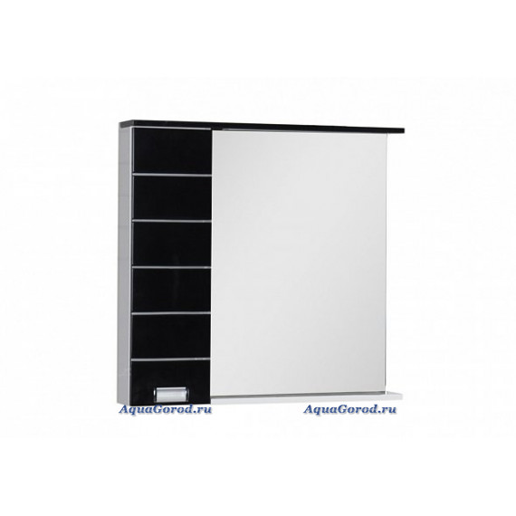 Зеркало-шкаф Aquanet Доминика 90 R LED правый черный 00176572