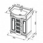 Тумба под умывальник Aquanet Луис 65 темный орех 00171442