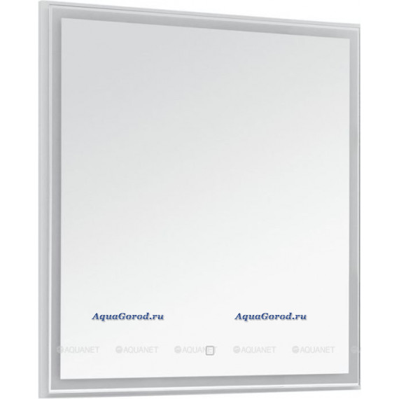 Зеркало Aquanet Nova Lite 75 прямоугольное с LED подсветкой белый глянец 242271