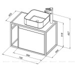 Тумба под умывальник Aquanet Nova Loft 75 R белый 261649