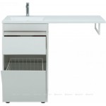 Тумба под умывальник Aquanet Токио 58 напольная с бельевой корзиной и 1 ящиком белый глянец 239290 Тумба под умывальник Aquanet Токио 58 напольная с бельевой корзиной и 1 ящиком белый глянец 239290