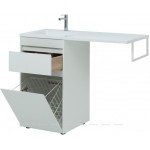 Тумба под умывальник Aquanet Токио 58 напольная с бельевой корзиной и 1 ящиком белый глянец 239290 Тумба под умывальник Aquanet Токио 58 напольная с бельевой корзиной и 1 ящиком белый глянец 239290