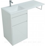 Тумба под умывальник Aquanet Токио 58 напольная с бельевой корзиной и 1 ящиком белый глянец 239290 Тумба под умывальник Aquanet Токио 58 напольная с бельевой корзиной и 1 ящиком белый глянец 239290