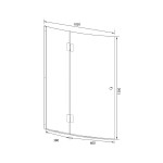 Шторка для ванны Aquanet AQ2 L, матовое стекло 00174017