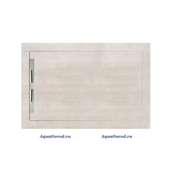 Душевой поддон Aquanit COSMO White SLOPE Line из керамогранита 135х90 бетон бежевый