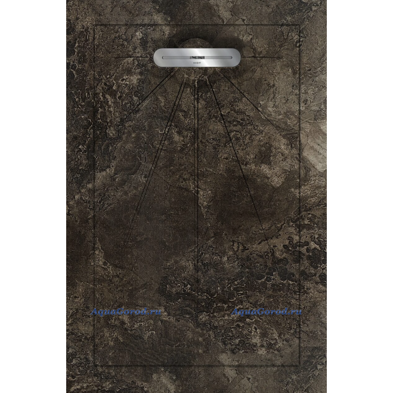 Душевой поддон Aquanit FOSSIL MULTI Brown Linear Massive из керамогранита 135х90 под камень темно-коричневый