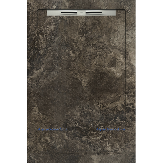 Душевой поддон Aquanit FOSSIL Brown SLOPE Line из керамогранита 135х90 под камень темно-коричневый