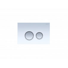 Панель смыва Aquatek Slim круглые кнопки белая закаленное стекло ободок хром KDI-0000028