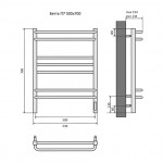 Полотенцесушитель электрический Aquatek Бетта П7 500х700 диммер справа черный муар AQ EL KRC0770BL 