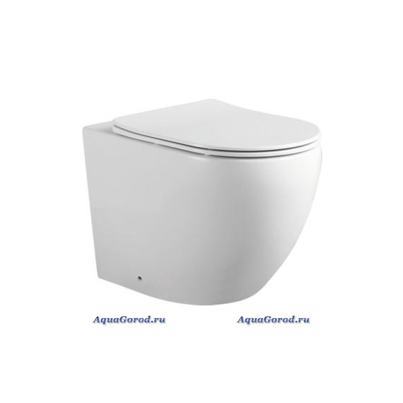 Унитаз напольный приставной Aquatek Европа безободковый с сиденьем микролифт AQ1902-00