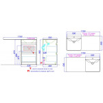 Тумба под умывальник Aqwella Forma 50 см с 2 ящиками под стиральную машину раковина 115 см левая/правая FOR01052